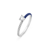 Tiny Silver Joy Heart Ring, White Rhodium, Natural White Topaz + Give Joy Gift
